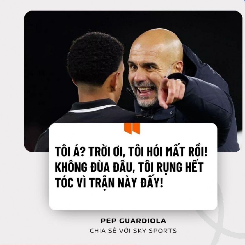 Pep Guardiola chia sẻ với sky sports