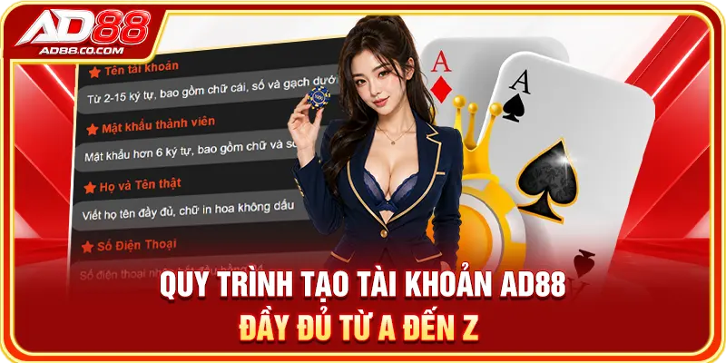 Quy trình đăng ký tài khoản AD88 theo từng bước