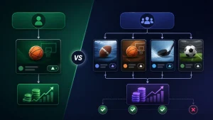 cược đơn là gì: Sơ đồ so sánh cược đơn và cược xiên trong cá cược online