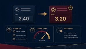 Odds Boost là gì: Minh họa odds boost cùng điều kiện và giới hạn mức cược