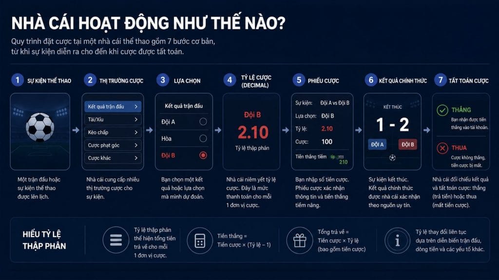 Sportsbook Là Gì? Market, Odds Và Settlement Hoạt Động Ra Sao 1 sportsbook là gì: Sơ đồ sportsbook từ event, market và odds đến settlement