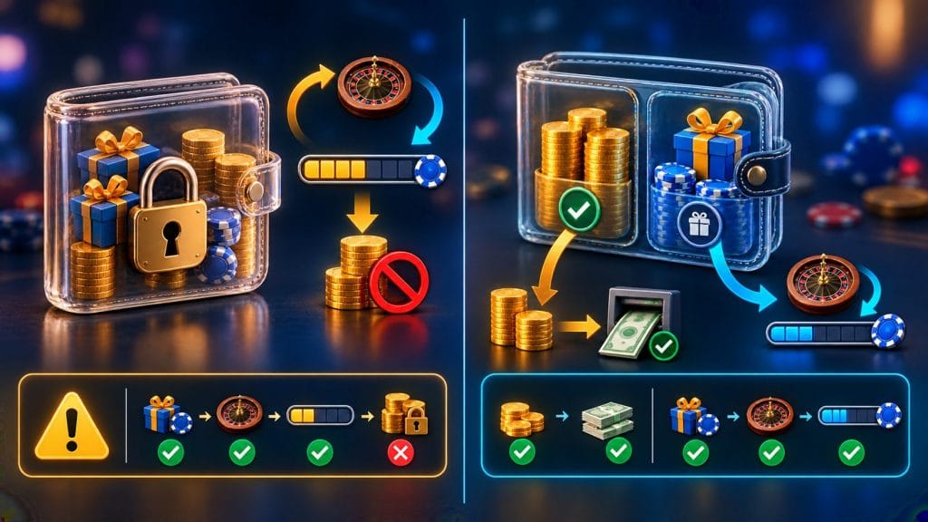 sticky bonus là gì: So sánh sticky bonus và non-sticky bonus theo quyền sử dụng số dư