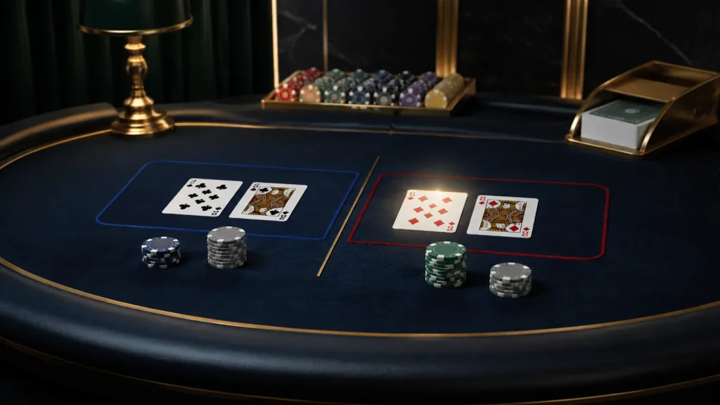Baccarat Không Hoa Hồng Là Gì? Cách Đọc Banker Thắng 6 1 Bàn baccarat minh họa cách đối chiếu cược Banker không hoa hồng