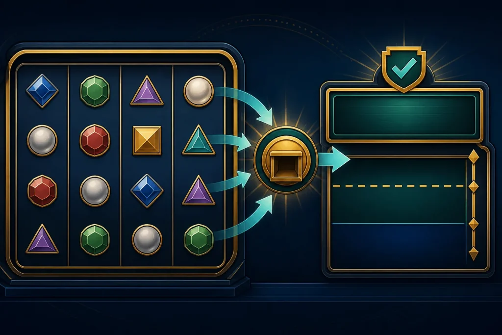 Cash Collect Trong Slot Là Gì? Cách Cộng Symbol Giá Trị 1 Cash Collect trong slot là gì: Minh họa cash symbol và Collect symbol trên lưới slot