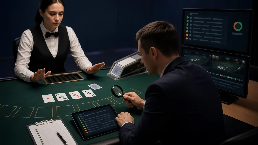 Misdeal Live Casino Là Gì? Lỗi Chia Bài Và Ván Void Được Xử Lý Thế Nào 1 misdeal live casino: Minh họa giám sát viên kiểm tra lỗi chia bài và log ván live casino