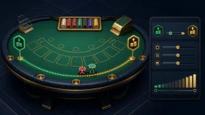 table limits casino: Minh họa mức cược tối thiểu và tối đa tại một bàn casino